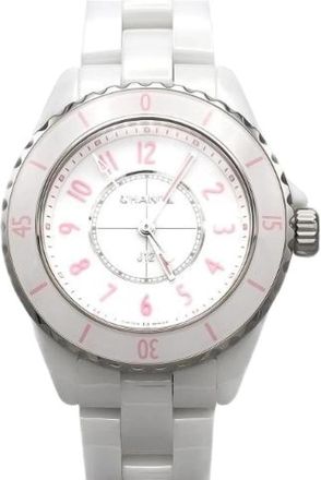 Chanel Pre-owned J12 Pink Blush Ceramic Quartz Limited - Dames - Vintage Horloges - Wit - ONE Size - Vintage