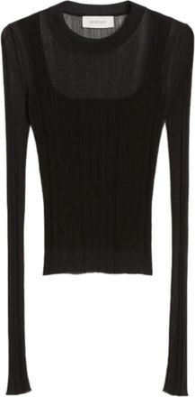 Sportmax Buono Trompe loeil Jumper - Dames - Longsleeves - Zwart - S - Polyester - Tops