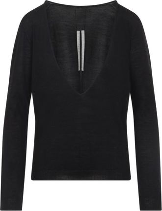 Rick Owens Black V-neck Wool Sweater