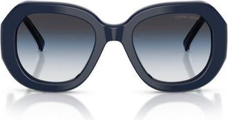 A|X Armani Exchange 51mm Gradient Square Sunglasses in Blue /Grey Blue Black at Nordstrom