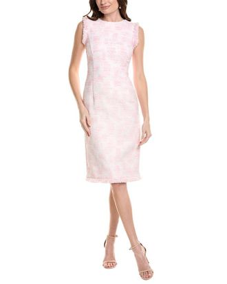 Oscar De La Renta Tweed Silk-Lined Midi Dress