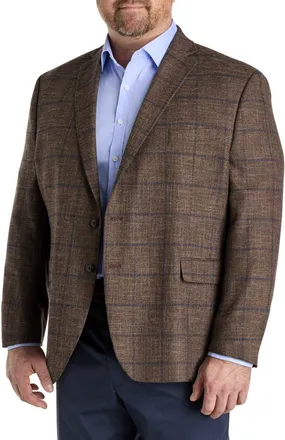 Michael Kors Big & Tall Windowpane Sport Coat in Tan at Nordstrom, Size 48Xl