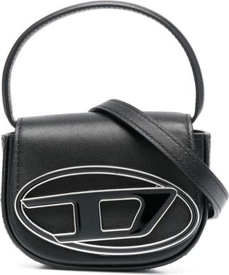 Diesel Black Logo Leather Mini Crossbody Bag