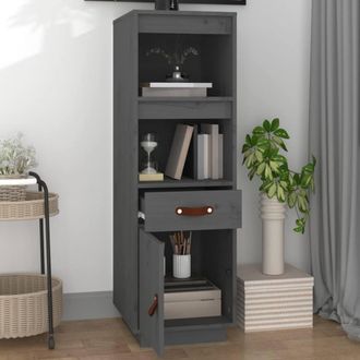 Berkfield Home Highboard Grey 34x40x108, 5 cm Solid Wood Pine