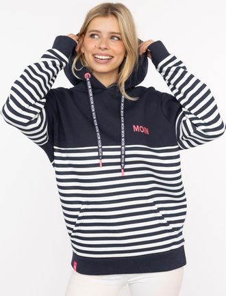 Zwillingsherz Hoodie »Moin Streifen« Stickerei, Kapuze mit bedruckter Kordel, gestreift