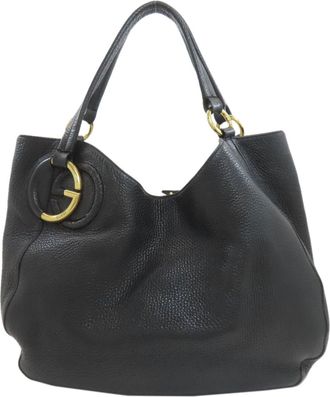Gucci Black Leather Tote Bag (Pre-Owned)