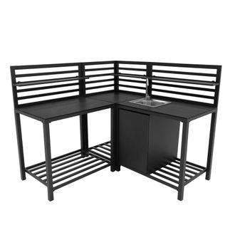 MonsterShop Aluminium Outdoor 3pc Kitchen Set in Grey