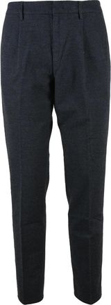 Dondup Blue Ralp Flannel-Texture Cotton-Blend Trousers