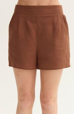 Crescent Easy Wear Linen Blend Shorts in Brown at Nordstrom, Size Medium