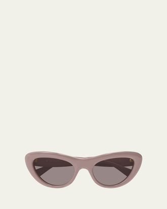 Bottega Veneta Curvy Acetate Cat-Eye Sunglasses