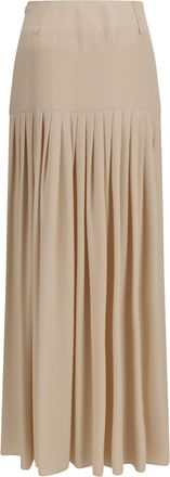 Crida Milano Womens Calla Long Skirt Viscose Cr&ecirc;pe Cream