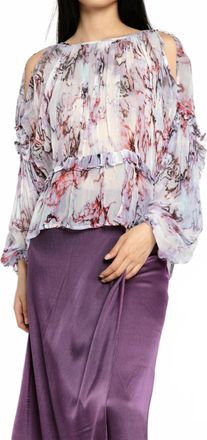 Iro Jozefa Shoulder Cut-Out Blouse In Lilac Multi