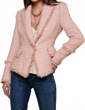L'agence Kaisley Tweed Blazer In Dusty Pink