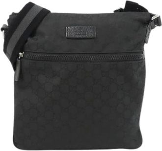 Gucci Pre-owned Cross Body Bags, female, Black, Size: ONE SIZE Pre-owned Nylon Cross Body Bag