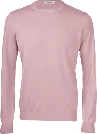 Gran Sasso Trui met ronde hals - Heren - Ronde hals truien - Roze - XL - Wol - Truien & Vesten