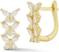 Glaze Jewelry Cubic Zirconia Butterfly Huggie Hoop Earrings in Gold at Nordstrom Rack