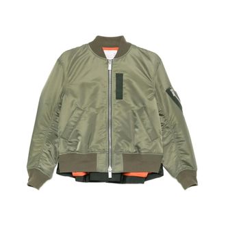sacai Nylon Twill Blouson - female - Sacai - Bomber Jackets - Green - S - Jackets
