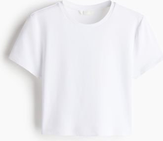 H&M Kurzes Mikrofaser-T-Shirt - Weiss