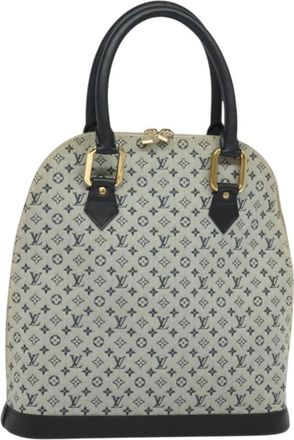 Louis Vuitton Alma Handbag Mini Lin Blue Canvas Bag (Pre-Owned)