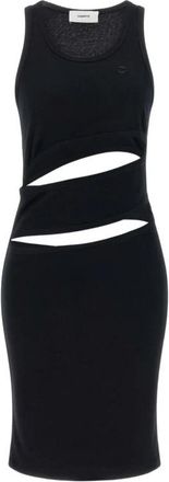 Coperni Spiral Tankjurk - Dames - Korte kleedjes - Zwart - M - Katoen - Kleedjes