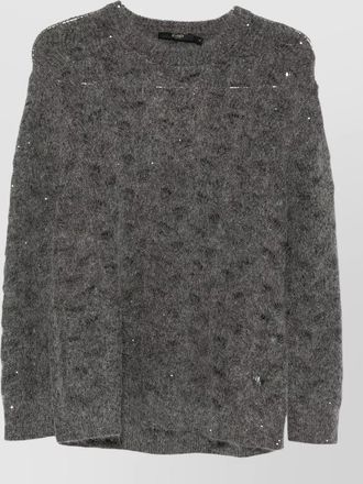 Seventy Venezia open-knit sequin-embellished long-sleeve jumper