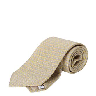 Ferragamo Mens Gancini Micro-Print Silk Tie