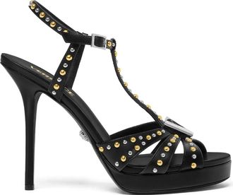 Versace Leren sandalen - Zwart