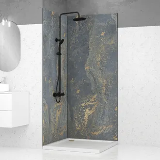 Aurlane 2 Paneles Murales Piedra 90x210cm venus + Perfiles De Angulo Et Acabado Negro Mate - Stoneit