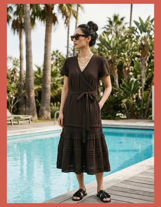 Nooki Design Womens Bailey Maxi Wrap Dress - Black - Size: 10/8