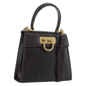 Ferragamo Pre-owned Handtas - Dames - Vintage Handtas - Bruin - ONE Size - Leer - Vintage