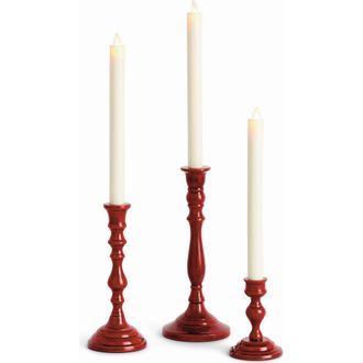 Napa Home & Garden Hugh Red Aluminum Taper Holders Set of 3 at Nordstrom