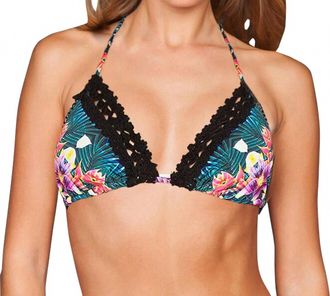 Nanette Lepore Crochet Triangle Bikini Top In Habanera