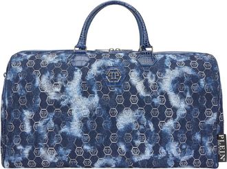 Philipp Plein Travel Bag Jacquard Monogram - - Bags - Uomo - Blu - ONE SIZE