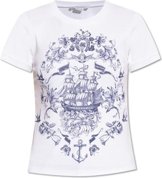 Alexander McQueen Mujer, Camisetas, Blanco, Talla: S