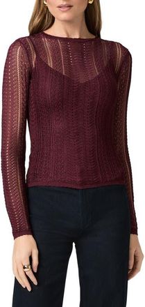 Paige Petra Pointelle Sweater in Black Cherry at Nordstrom, Size Small