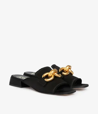 Pedro Garcia Slingback sandal in black satin | Enna | Fall winter 25 | PEDRO GARCIA