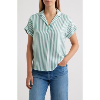 Beach Lunch Lounge Deni Stripe Shirt in Lucky Clover at Nordstrom, Size X-Large