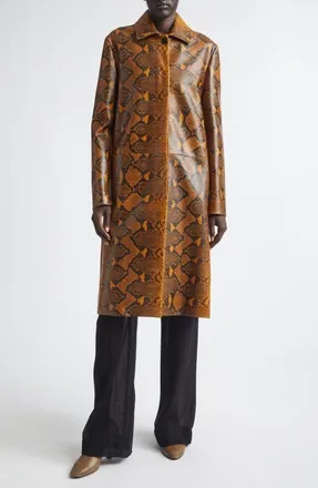 Proenza Schouler Leticia Python Print Coat in Gold Multi at Nordstrom, Size 10