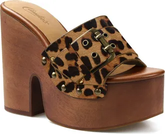 Candie's Crista Platform Slide Sandal in Leopard at Nordstrom, Size 11