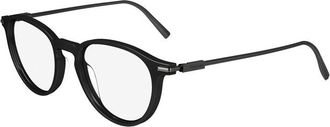 Ferragamo Eyeglasses Round Full Rim, Black Frame And Clear Demo Lenses Lens Sf2976001