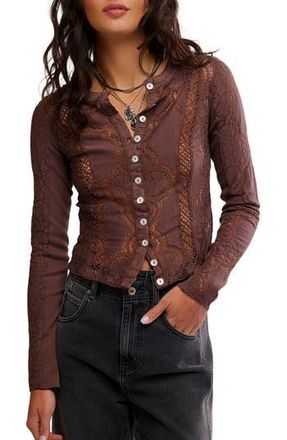 Free People Jae Button-Up Top in Chicory Coffee at Nordstrom Rack, Size X-Small Regular