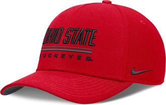 Nike Ohio State Sideline Practice Rise Nike Mens Dri-FIT College Adjustable Hat in Red | NC0665NOH-RKB
