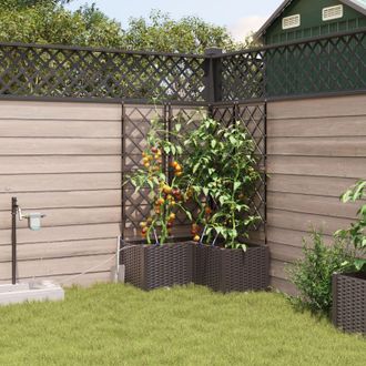 Berkfield Home Garden Planters with Water Irrigation System 3 pcs Brown