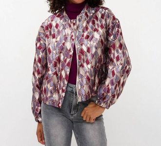 Esqualo Metallic Bomber Jacket In Multi-Color