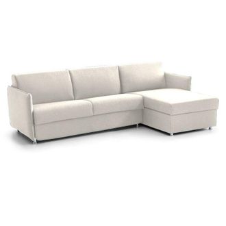 Dmora Dmora - Sof&aacute; Cama Con Pen&iacute;nsula Sumirago, Sof&aacute; Esquinero Transformable Para Sal&oacute;n, Acolchado, Desenfundable, Calidad 100% Made In Italy, 260x160 H90 C