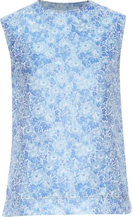 Calvin Klein 205W39NYC RAF SIMONS blue floral jacquard sleeveless top Fr36 S