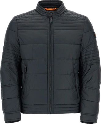 HUGO BOSS Hoge Kraag Donsjas - Heren - Winterjassen - Zwart - M - Polyester - Jassen