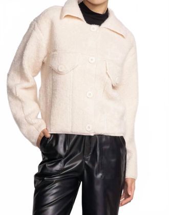 Pink Martini Erika Button-Down Front Jacket In Off White