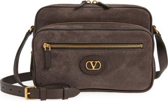 Valentino Antibes Suede Camera Bag in Brown at Nordstrom