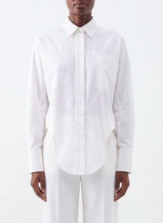 The Attico Camicia in cotone a maniche lunghe con logo lettering a contrasto
